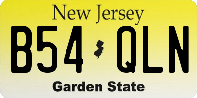 NJ license plate B54QLN