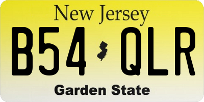 NJ license plate B54QLR