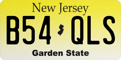 NJ license plate B54QLS