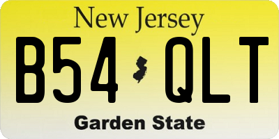 NJ license plate B54QLT