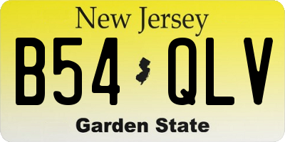 NJ license plate B54QLV