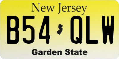NJ license plate B54QLW