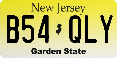 NJ license plate B54QLY