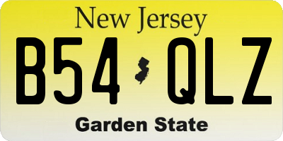 NJ license plate B54QLZ