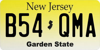 NJ license plate B54QMA