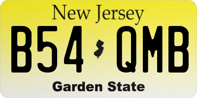 NJ license plate B54QMB
