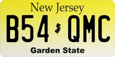 NJ license plate B54QMC