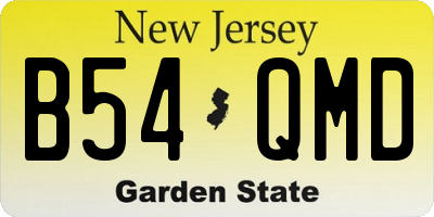 NJ license plate B54QMD