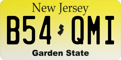 NJ license plate B54QMI
