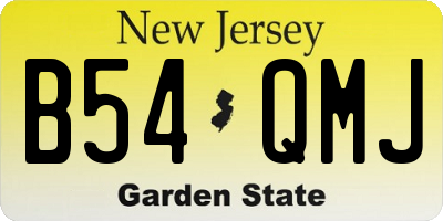 NJ license plate B54QMJ
