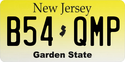 NJ license plate B54QMP