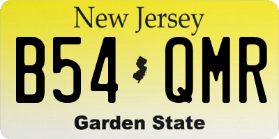 NJ license plate B54QMR