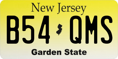 NJ license plate B54QMS