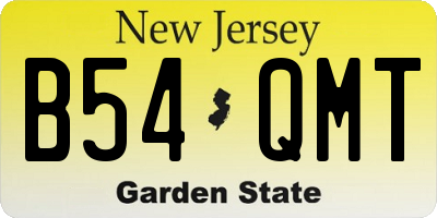 NJ license plate B54QMT