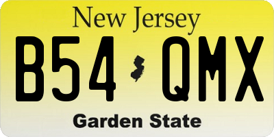 NJ license plate B54QMX