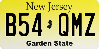 NJ license plate B54QMZ