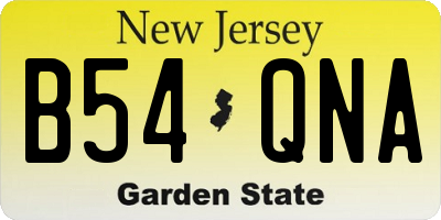 NJ license plate B54QNA