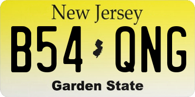 NJ license plate B54QNG
