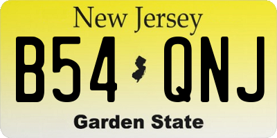 NJ license plate B54QNJ
