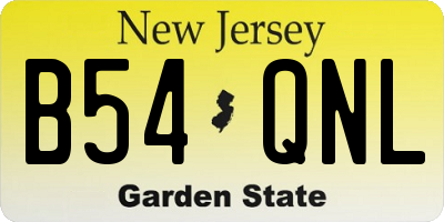 NJ license plate B54QNL