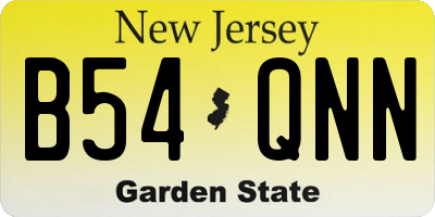 NJ license plate B54QNN