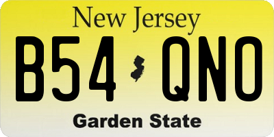 NJ license plate B54QNO