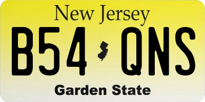 NJ license plate B54QNS