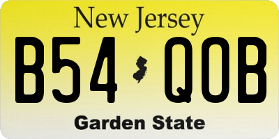 NJ license plate B54QOB