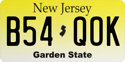 NJ license plate B54QOK