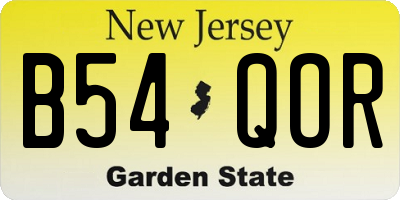 NJ license plate B54QOR