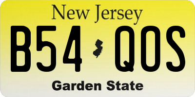 NJ license plate B54QOS