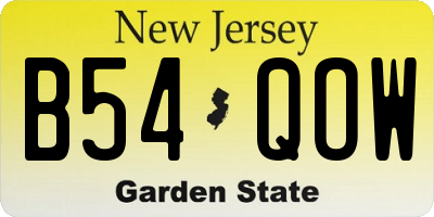 NJ license plate B54QOW