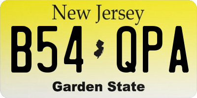 NJ license plate B54QPA