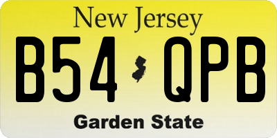 NJ license plate B54QPB