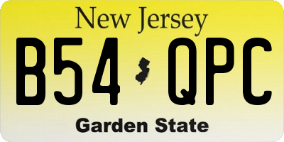 NJ license plate B54QPC