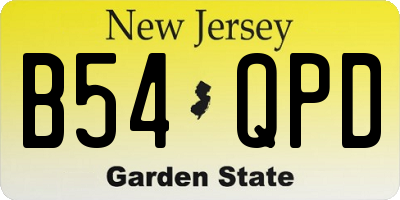 NJ license plate B54QPD
