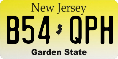 NJ license plate B54QPH