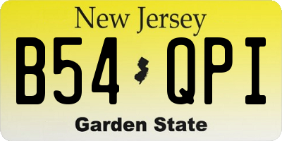 NJ license plate B54QPI