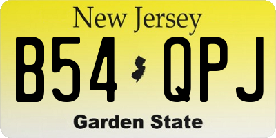 NJ license plate B54QPJ