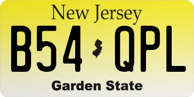 NJ license plate B54QPL