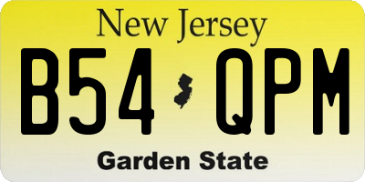 NJ license plate B54QPM