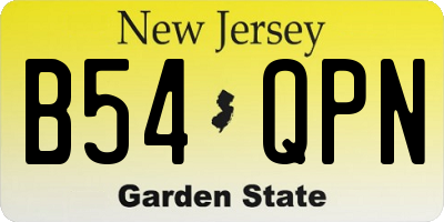 NJ license plate B54QPN