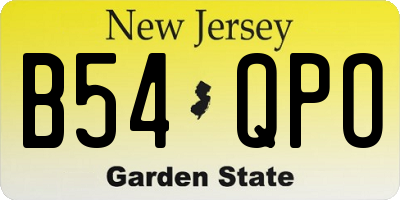 NJ license plate B54QPO