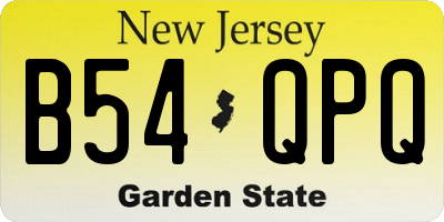 NJ license plate B54QPQ