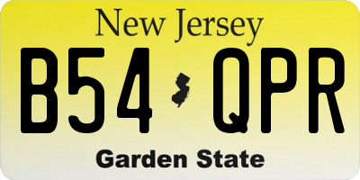 NJ license plate B54QPR