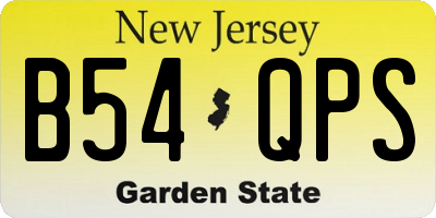 NJ license plate B54QPS