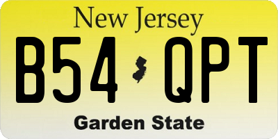 NJ license plate B54QPT