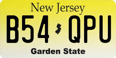 NJ license plate B54QPU