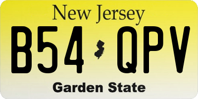 NJ license plate B54QPV