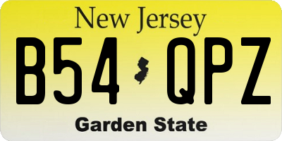 NJ license plate B54QPZ